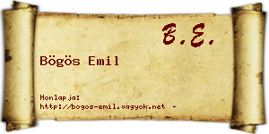 Bögös Emil névjegykártya