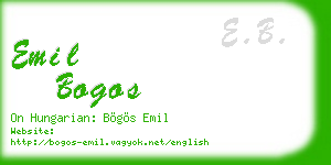 emil bogos business card