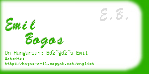 emil bogos business card